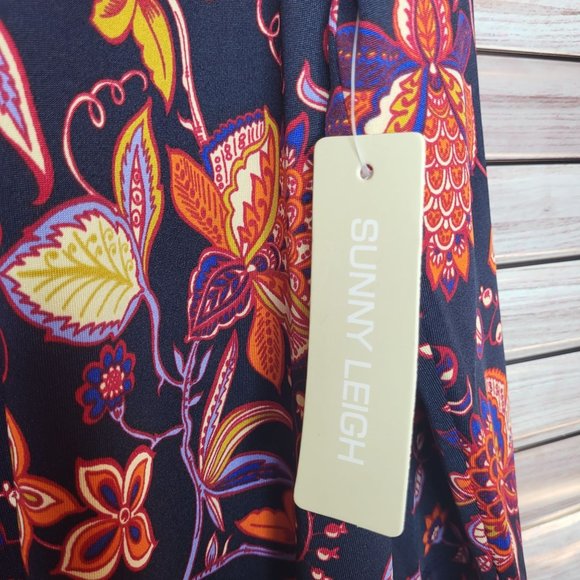 New Sunny Leigh Women's Large Dress Floral‎ Carolyn Print Long Sleeve Outfit - Picture 6 of 14